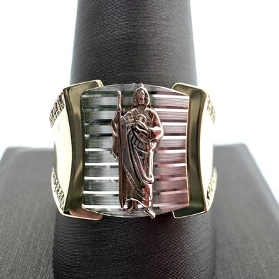 14K 585 3 Tres Tonos Amarillo Blanco Rojo Oro 7.49G Anillo San Judas! (WMP013474) Foto 1 de 4