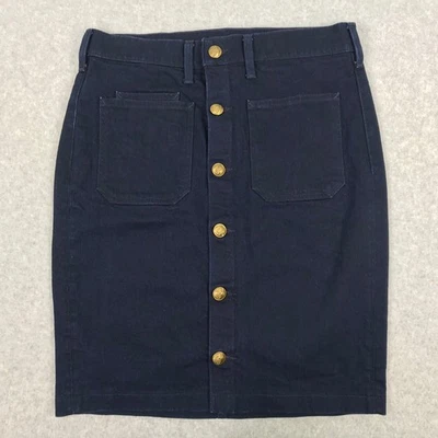 Polo Jeans Ralph Lauren Falda Mujer 8 Denim Lápiz Rodilla Jean Botón Años 90’s Foto 1 de 4