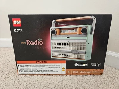 Nuevo Sellado LEGO Iconos 10334 Retro Radio Edades 18+ 906 Piezas Ladrillo de Sonido Foto 1 de 4