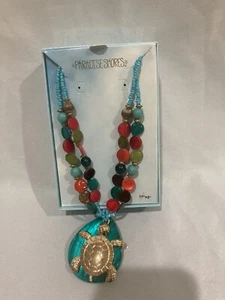 Turtle Necklace Paradise Shores Necklace/Earrings Set NIB Beautiful Large - Picture 1 of 11