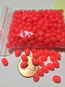 Qty 500.Cherry Red 5x7mm Oval Soft Rubber Luminous Fishing Beads. - Picture 1 of 1