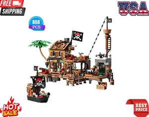 868PCS Pirate Ship Wharf Building Set – City Bricks Toy for Boys Ages 8-12 - Picture 1 of 7