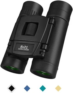 RONHAN 8X21 Binoculars Small Pocket Binoculars Mini Waterproof Folding - Black - Picture 1 of 7