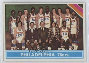 1975-76 Topps Checklist Philadelphia 76ers Team #216