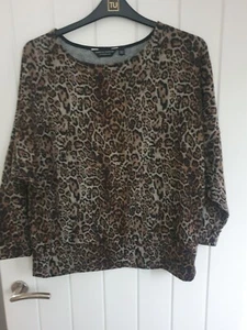 Dorothy Perkins Leopard Print Tunic Top Uk 14 VGC - Picture 1 of 3