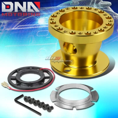 FOR 240SX 300ZX SENTRA MAXIMA GOLD FULL ALUMINUM STEERING WHEEL HUB ADAPTOR KIT - Imagem 1 de 4