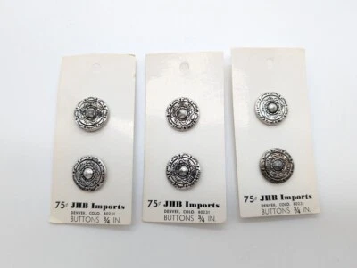 6 JB Imports Metal Buttons Southwestern Replacement Sewing Vintage Sweater NEW - Image 1 of 4