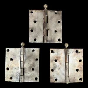 Set of 3 Y&T Red Brass Butt Hinges GA20219 - Picture 1 of 6
