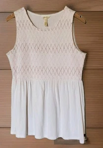 Matilda Jane womens Large stretchy large shirt sleeveless stretchy off-white - Picture 1 of 9