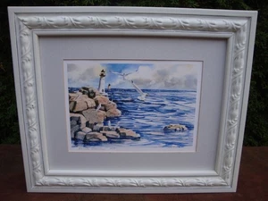 Signiertes Artist Proof gerahmtes und mattiertes Leuchtturmbild von George Crown - Bild 1 von 6