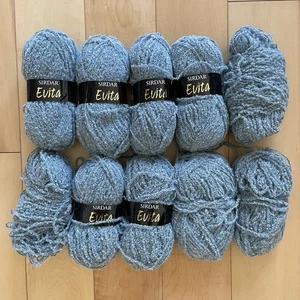 Lot of 6 Sirdar Evita Blue Yarn 50gr Each 101 yds Wool Blend Discontinued Boucle - Picture 1 of 9