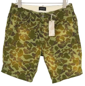 SCOTCH & SODA Men Shorts W32 Chino Washed Green Patterned Zip Fly Logo Casual - Picture 1 of 10