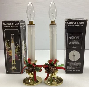 2 velas cónicas vintage a pilas Navidad inalámbricas ventana luz de vela - Imagen 1 de 22