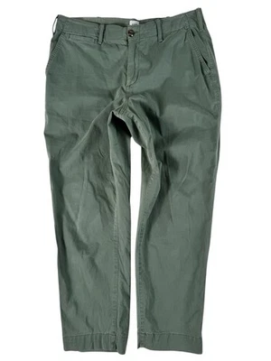 Gap Green Flat Front High-Rise Straight Leg Khaki Pants Women's Size 12 - Image 1 of 4