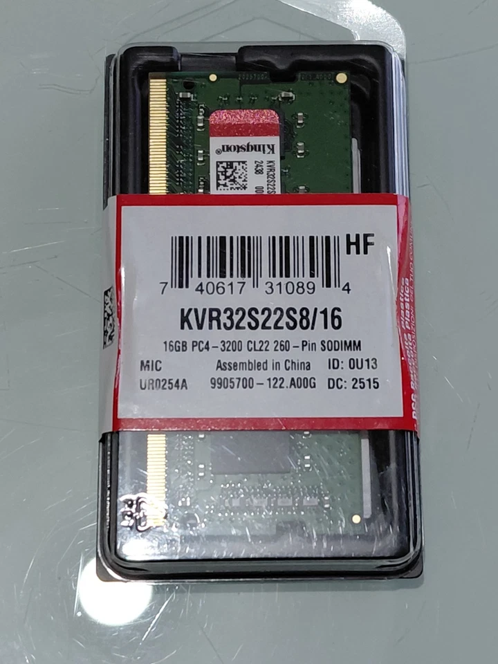 KINGSTON RAM SODIMM da 16 GB 1 x 16 GB DDR4 3200 MHz KVR32S22S8/16 - Immagine 1 di 1