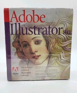 Adobe Illustrator 8.0 For Macintosh Big Box Power PC Software w/ Manual - Picture 1 of 7
