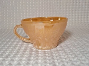 Vintage Anchor Hocking Ofenfest Geschirr Pfirsich Glanz Wirbel Becher Tasse - Bild 1 von 11
