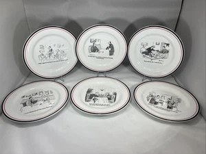 1999 The New Yorker Cheese Plates Set of 6 Original Box Restoration Hardware 8in - Picture 1 of 10