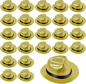 24 Pcs Gangster Hat, Plastic Gentlemen Hats, Gangster Costume Hats for Adults - Picture 1 of 12