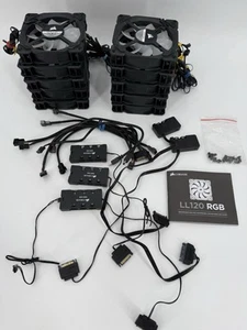 10 Corsair LL120 RGB Lüfter mit notwendigem Controller Lightning Node Pro/Fan Hub - Bild 1 von 9