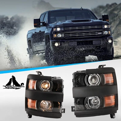 Halogen Headlights for 2015 2016 2017 2018 2019 Chevrolet Silverado 2500/3500 HD Foto 1 de 4