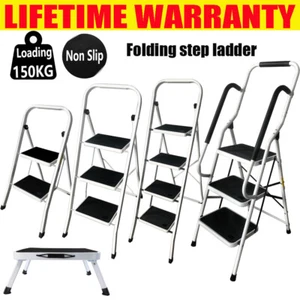 Aluminium Step Ladder 3 4 5 6 7 8 Step Stepladder DIY Tools Lightweight Platform - Picture 1 of 31