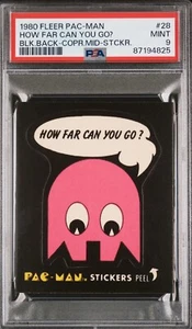 POP 1 PSA 9 RC 1980 Fleer Pac-Man Rookie 1st Edition Vintage Sticker Black Back - Picture 1 of 3