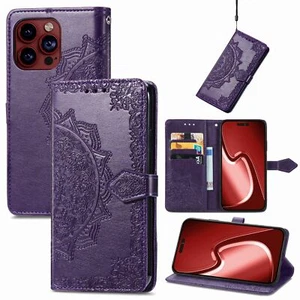 Purple Totem Wallet Phone Case For iPhone Samsung Huawei Honor SONY ZTE TCL 1+ - Picture 1 of 13