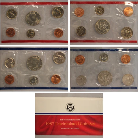 1987 PD US Mint Set (OGP) 10 coins Cover