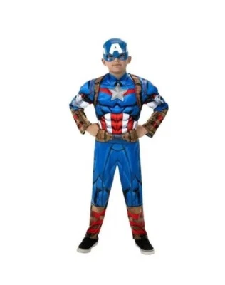 Niños Niñas Marvel Capitán América Músculo Halloween Disfraz Máscara Talla Med 8 Nuevo con Etiquetas Foto 1 de 4