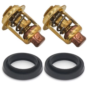 75692Q2 2 PCS 143 Degree Thermostats & Seals Kit for Mercury Marine 135-200 HP - Picture 1 of 6