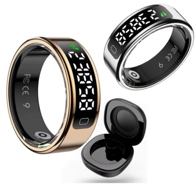 LED-Anzeige Smart Ring R11 Herzfrequenz Blutsauerstoff Schlafmonitor Wasserdicht - Bild 1 von 4