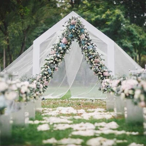 8FT Triangle Wedding Arch Backdrop Stand Metal Balloon Frame Wreath Party Decor - Picture 1 of 11
