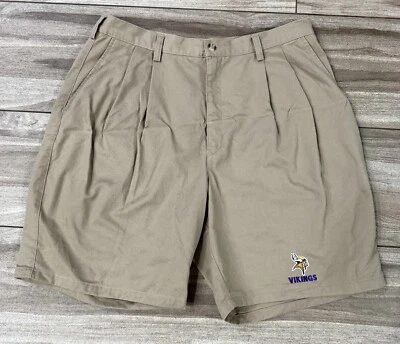 "Talla 35 - Pantalón corto deportivo vintage Minnesota Vikings Lee 8"" caqui" Foto 1 de 4