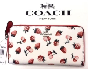 Coach COACH Popular Strawberry Long Wallet Round Zipper F23498 - Picture 1 of 9