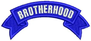 Brotherhood EMBROIDERY PATCH4''X1.5'' HOOK ON BACK white on royal blue - Picture 1 of 2