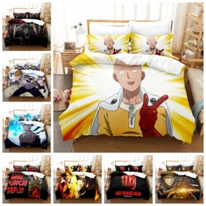 Anime One Punch Man Duvet Cover Sets Pillowcase Bedding Set Home Textile Gift - Picture 1 of 36