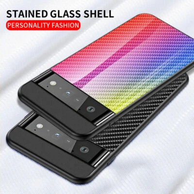 For Google Pixel 9 Pro XL/8/7A/6 Pro Gradient Tempered Glass Back TPU Case Cover - Image 1 of 4