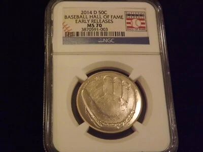 2014-D   50c  Baseball Hall Of Fame   Early Releases      NGC  MS 70 - Image 1 of 2