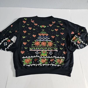 Christmas On Mainstreet Large Alien Invasion Style Sweater Pixal Cristmas Tree - Picture 1 of 9