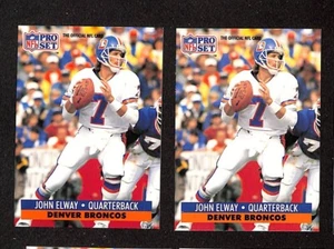 1991 Pro Set #138 John Elway Denver Broncos 2ct Football Card Lot 2303E - Zdjęcie 1 z 1