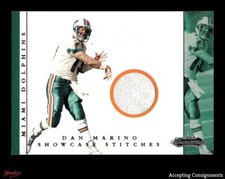 2001 Fleer Showcase Stitches #8 Dan Marino Game Used Jersey Relic DOLPHINS