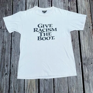 VINTAGE 90s Timberland Give Racism The Boot XL Shoe Promo Political Black Racist - Picture 1 of 6
