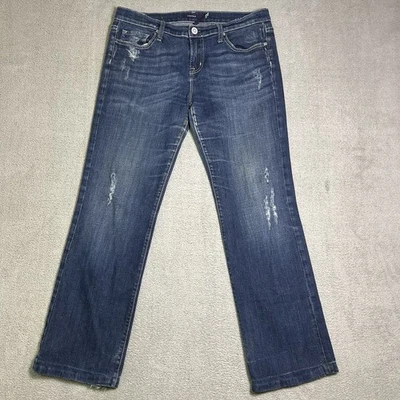 Vigoss London Bootcut Jeans Women’s 13 Blue Distressed Whisker Fade Medium Wash - Image 1 of 4