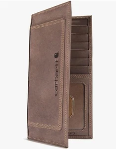 NUEVA Cartera Larga Carhartt Cuero Triple Costura Resistente Rodeo Marrón NUEVA EN LATA - Imagen 1 de 8