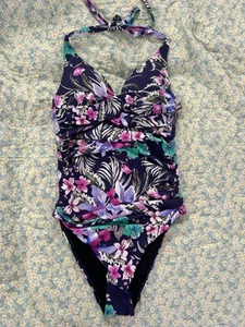 NWT Moontide Ruched Floral Shaping Swimsuit One Piece Size 6 - Picture 1 of 7