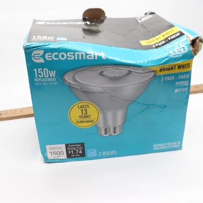 (2-Pk) EcoSmart Dimmable Flood LED Light Bulb 150W PAR38 Bright White 1006250244