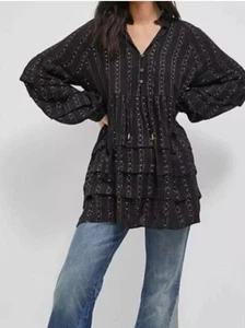 Anthropologie Quinn Oversized Gold metallic Tunic- Small - Picture 1 of 8