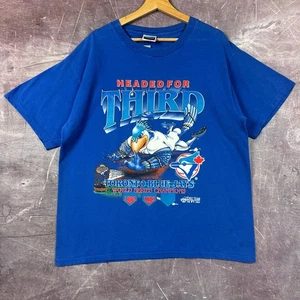 Camisa De Colección Toronto Blue Jays Para Hombre Azul XL Cabeza para Tercera MLB 1994 3272 - Imagen 1 de 5