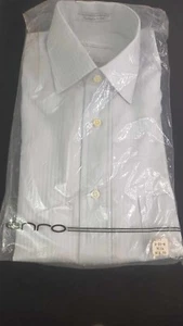Vintage ENRO Tailored Light Gray Striped Dress Shirt Long Sleeve Sz 33 (15) NOS - Picture 1 of 7